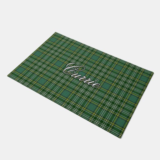 Schotte-Vista-Clan Currie Tartan kariert Fußmatte (Schrägansicht)