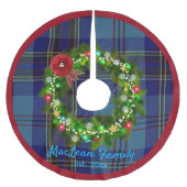 Schotten Blue MacLean Tartan Wreath Name Tree Skir Polyester Weihnachtsbaumdecke (Vorderseite)