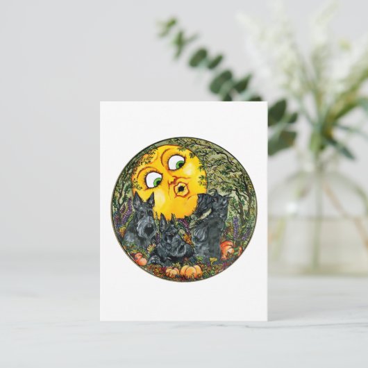 Schotten in Mondlicht Postkarte (Stehend Vorderseite)