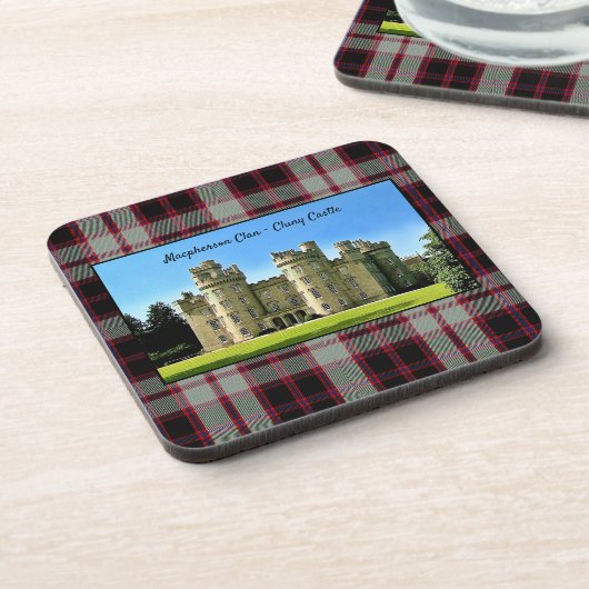 Schotten Macpherson Clans Cluny Castle Getränkeuntersetzer (Linke Seite)