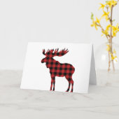 Schottenmuster-Elch-Weihnachtskarte Karte (Gelbe Blume)
