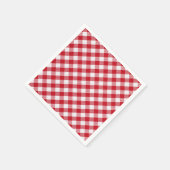 Schottenmuster in Weiß und Rot Serviette (Ecke)
