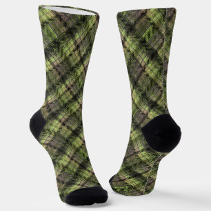 Schottenmuster Schottisch Tartan grün schwarz klas Socken