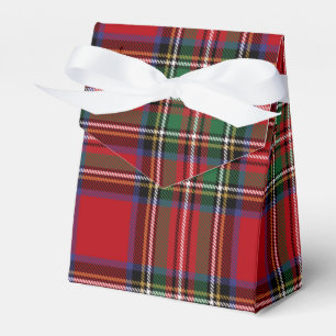 Schottenmuster Stewart Rot und Grün Party Tartan Geschenkschachtel