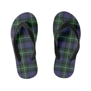Schottenmuster Tartan Clan MacKenzie Lila Grün Kar Kinderbadesandalen