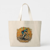 Schotterfahrer mit Sonnenstrahlen Jumbo Stoffbeutel (Rückseite)