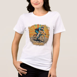 Schotterfahrer mit Sonnenstrahlen Tri-Blend Shirt