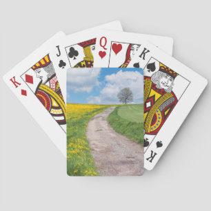 Schotterstraße und Baum Spielkarten