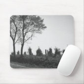Schotterweg durch Feld B&W Mousepad (Mit Mouse)