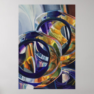 "Schottisch auf den Felsen" Kunst-Glas-Aquarell Poster