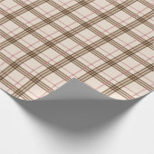 Schottisch-beige-braune karierte Tartan-Muster Geschenkpapier (Ecke)