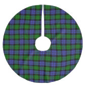 Schottisch-blau-grüner Tartan Polyester Weihnachtsbaumdecke (Vorderseite)
