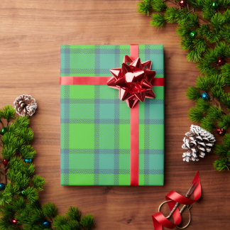 Schottisch grün-blau kariertes Geschenkpapier