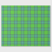 Schottisch grün-blau kariertes Geschenkpapier (Flach)