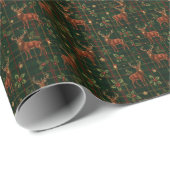 Schottisch Hirsch Weihnachtspapier Geschenkpapier (Rolleneckpunkt)
