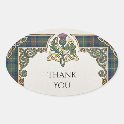 Schottisch Irischer Shamrock Distel Danke Sticker (Vorderseite)