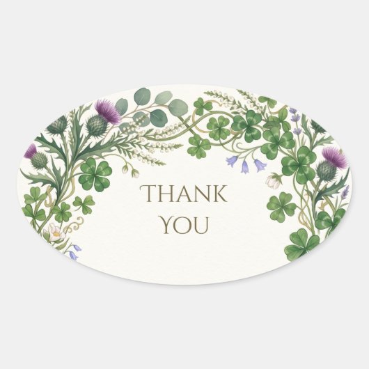 Schottisch Irischer Shamrock Distel Danke Sticker (Vorderseite)
