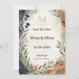 Schottisch-italienische botanische Save-the-Date-K Save The Date
