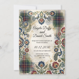 Schottisch-italienische Hochzeitseinladung mit Erb Einladung