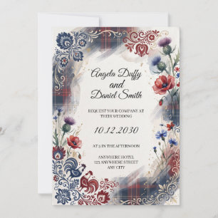 Schottisch-italienische Hochzeitseinladung mit Erb Einladung