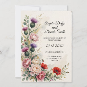 Schottisch-italienische Hochzeitseinladung mit Erb Einladung