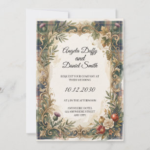 Schottisch-italienische Hochzeitseinladung mit Erb Einladung
