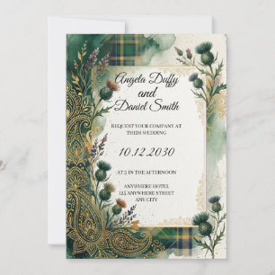 Schottisch-italienische Hochzeitseinladung mit Erb Einladung