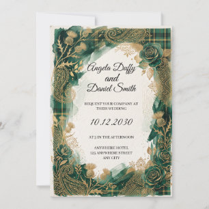 Schottisch-italienische Hochzeitseinladung mit Erb Einladung