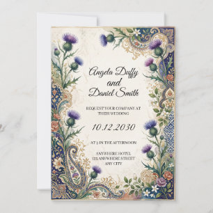 Schottisch-italienische Hochzeitseinladung mit Erb Einladung