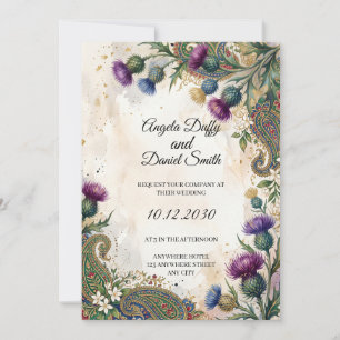 Schottisch-italienische Hochzeitseinladung mit Erb Einladung