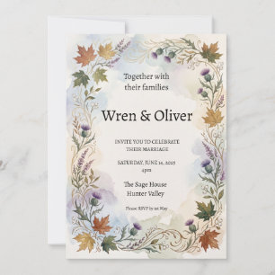 Schottisch-kanadische Ahorn-Distel-Hochzeitseinlad Einladung