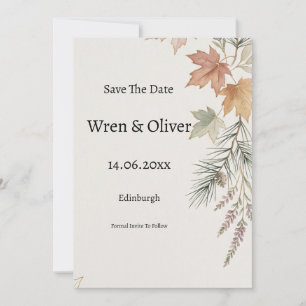 Schottisch-kanadische Ahorn-Distel-Hochzeitseinlad Save The Date