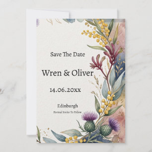 Schottisch-kanadische Ahorn-Distel-Karte zur Voran Save The Date