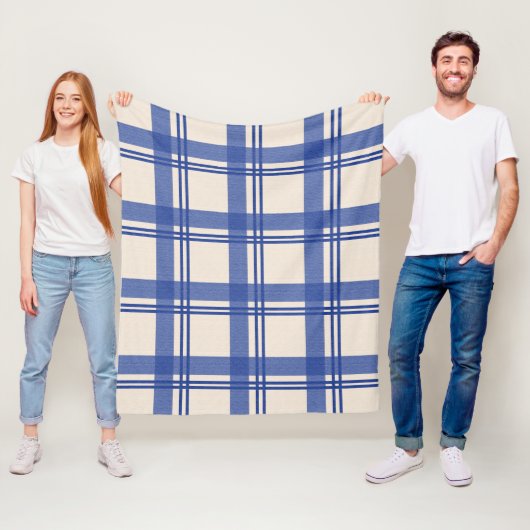 Schottisch Kariert Blau Creme Fleecedecke (Beispiel)