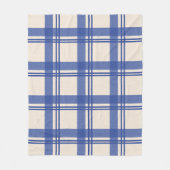 Schottisch Kariert Blau Creme Fleecedecke (Vorderseite)