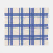 Schottisch Kariert Blau Creme Fleecedecke (Vorderseite (Horizontal))