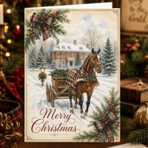 Schottisch Kariert Pferd Land Weihnachten