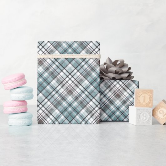 Schottisch, schwarz und weiß, tartan, stilvoll, kl geschenkpapier (Babyparty)