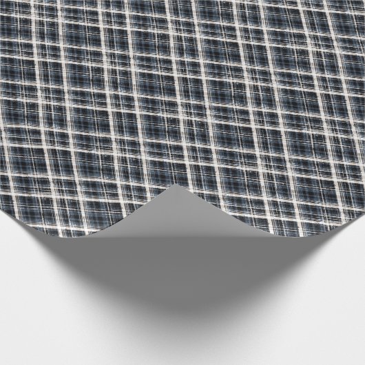 Schottisch, schwarz und weiß, tartan, stilvoll, kl geschenkpapier (Ecke)