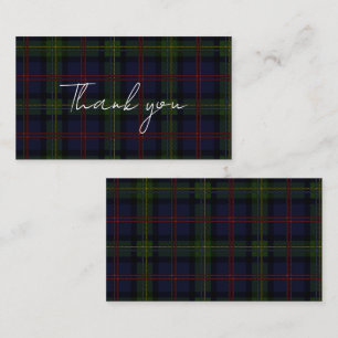 Schottisch Tartan Clan Malcolm Rustikal Danke Mitteilungskarte