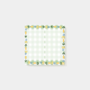 Schottisch und floral grün und gelb Cute Post-it Klebezettel