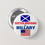 Schottische Amerikaner für Hillary 2016 Button (Vorne & Hinten)
