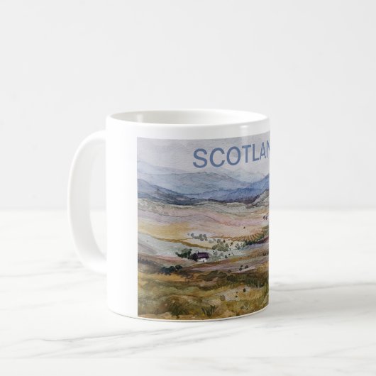 Schottische Aquarelllandschaft Kaffeetasse (Vorderseite Links)