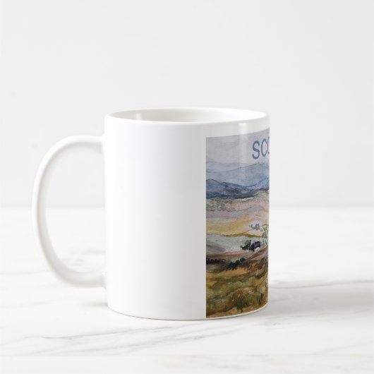 Schottische Aquarelllandschaft Kaffeetasse (Links)