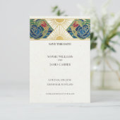 Schottische Art Deco Save the Date Karte (Stehend Vorderseite)