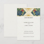 Schottische Art Deco Save the Date Karte (Vorne/Hinten)