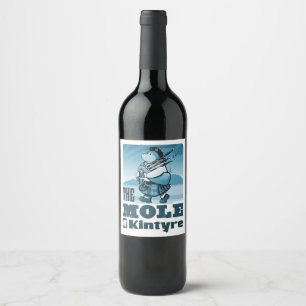 Schottische Bagpipe, die die Rolle von Kintyre spi Weinetikett