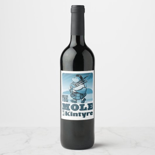 Schottische Bagpipe, die die Rolle von Kintyre spi Weinetikett (Vorderseite)