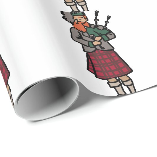 Schottische Bagpiper Geschenkpapier (Rolleneckpunkt)