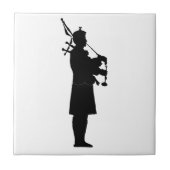 schottische Bagpiper-Silhouette Fliese (Vorderseite)